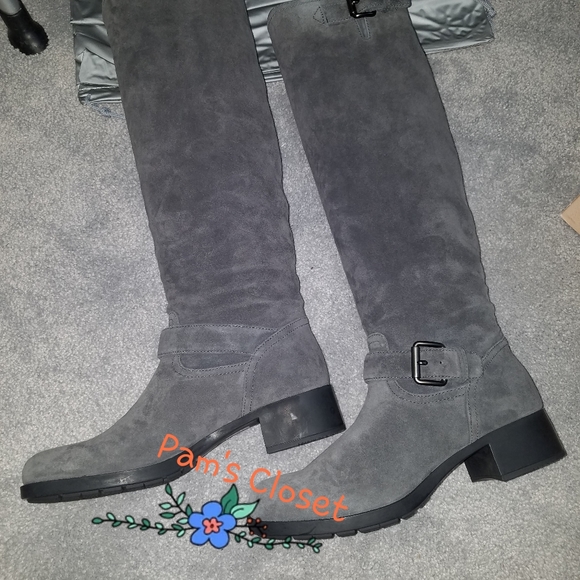 BNIB PRADA Grey suede tall boots ~ sz 38.5 - Picture 3 of 7